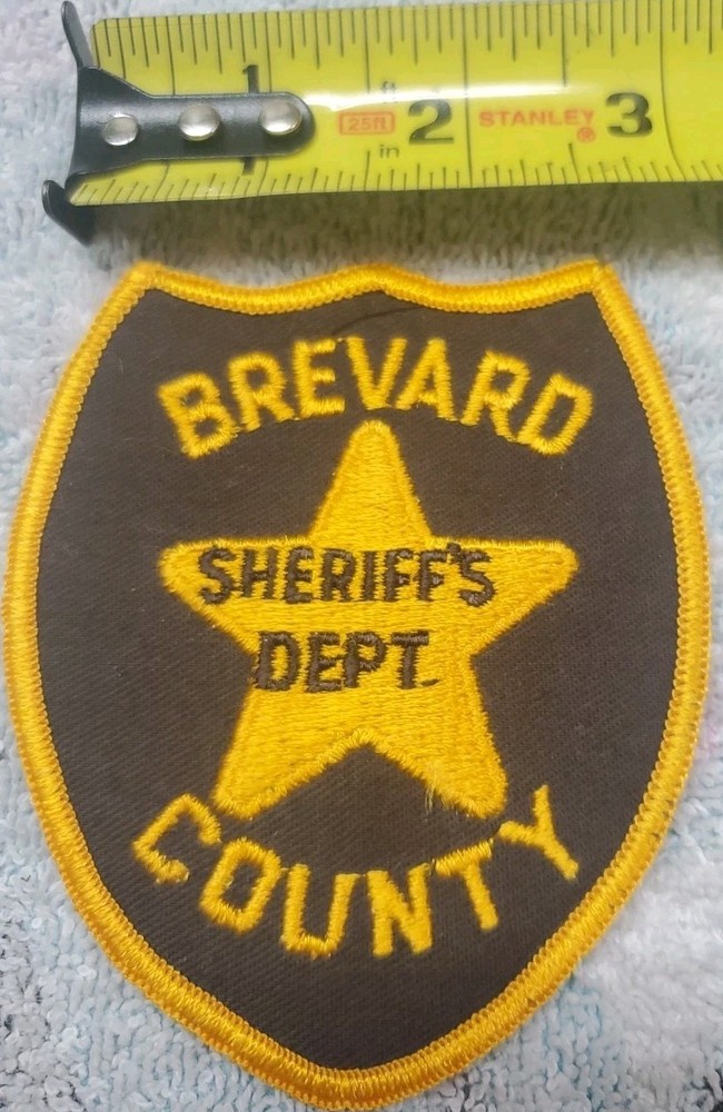 Vtg Obsolete Brevard CO Florida Sheriffs Patch W/ Note