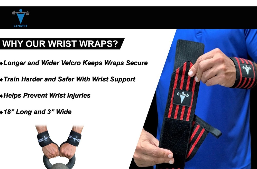 Weight Lifting Wrist Wraps Power Training Gym Workout Support Strap Extra Strong