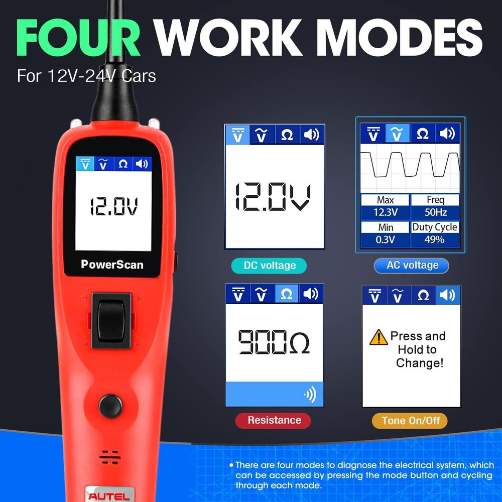 Autel PowerScan PS100 Electrical System 12V - 24V Auto Circuit Tester Scanner