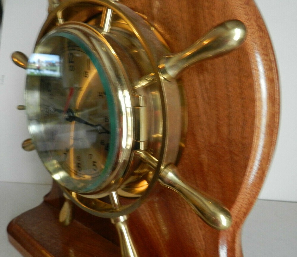 Brass Clock Ship's Time (Quartz) Mounted