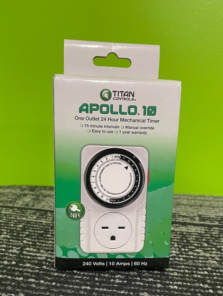 Titan Controls Apollo 10 One Outlet  Mechanical Timer 240V