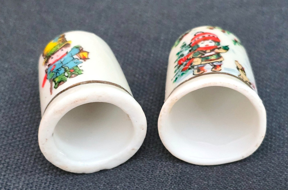 Charming 2pc Ceramic Thimbles