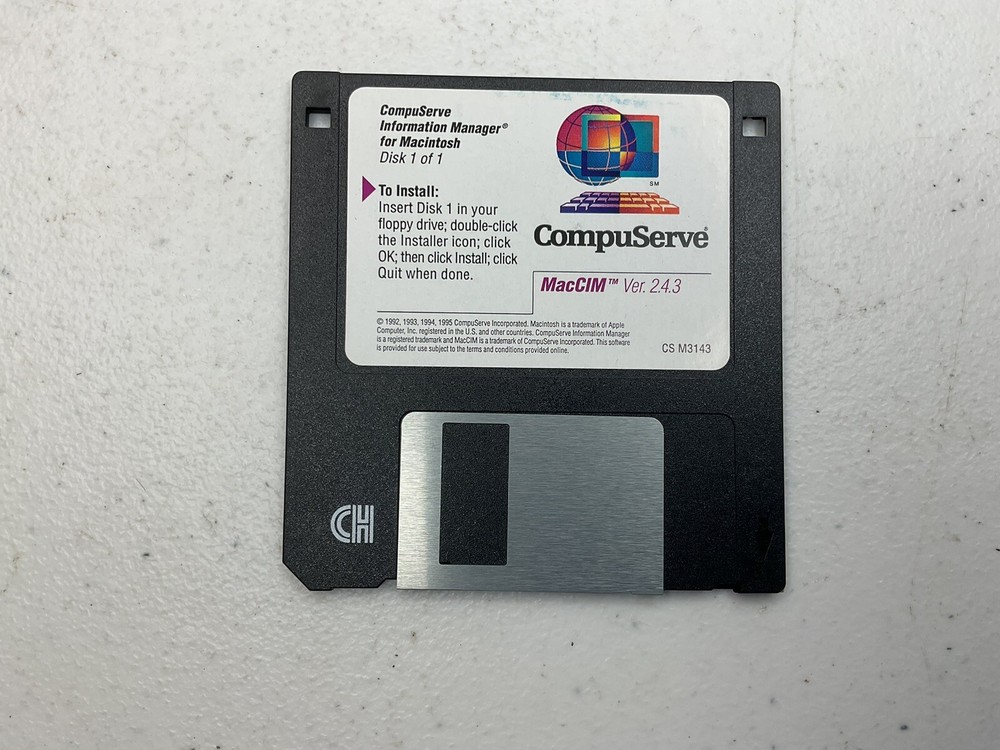 CompuServe Collectible Install Floppy Disk, Version 2.4.3 MacCIM