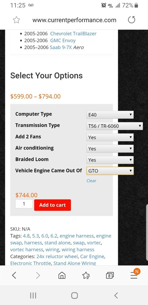 Current Performance Wiring Standalone Engine Harness For GM LS2