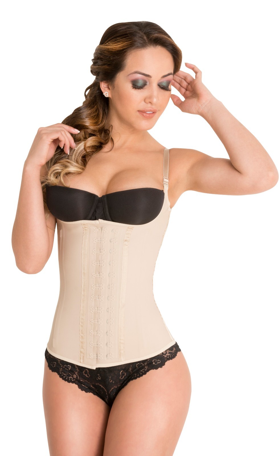 Latex Semi Vest Waist Trainer Cincher Chaleco Fajas Colombianas Reductoras Nude