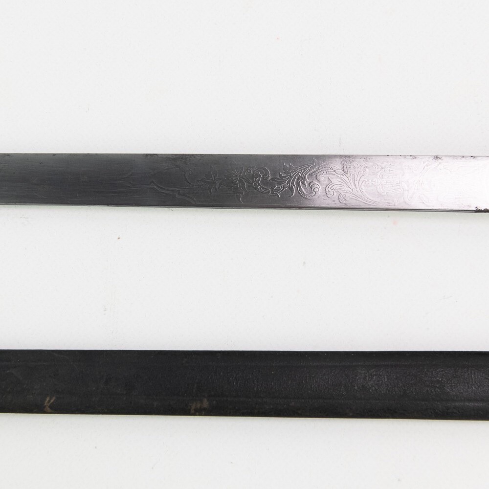 Imperial German Long Etched Hunting Dagger.
