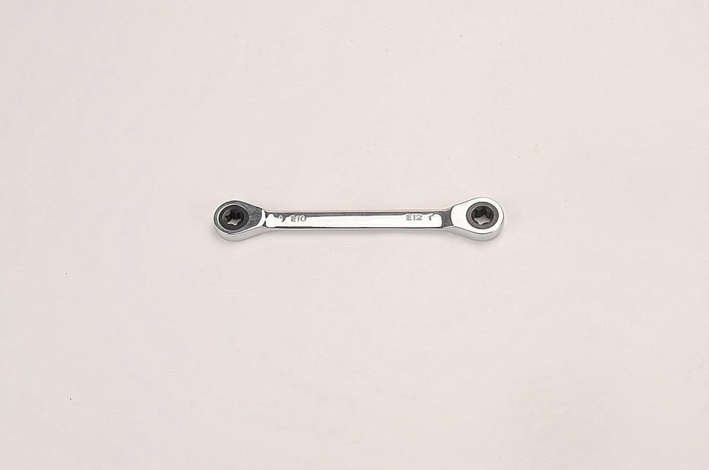 FLZOSPER E-Torx Double Box Ratcheting Wrench, E10x E12，Heavy E10×E12, Chrome