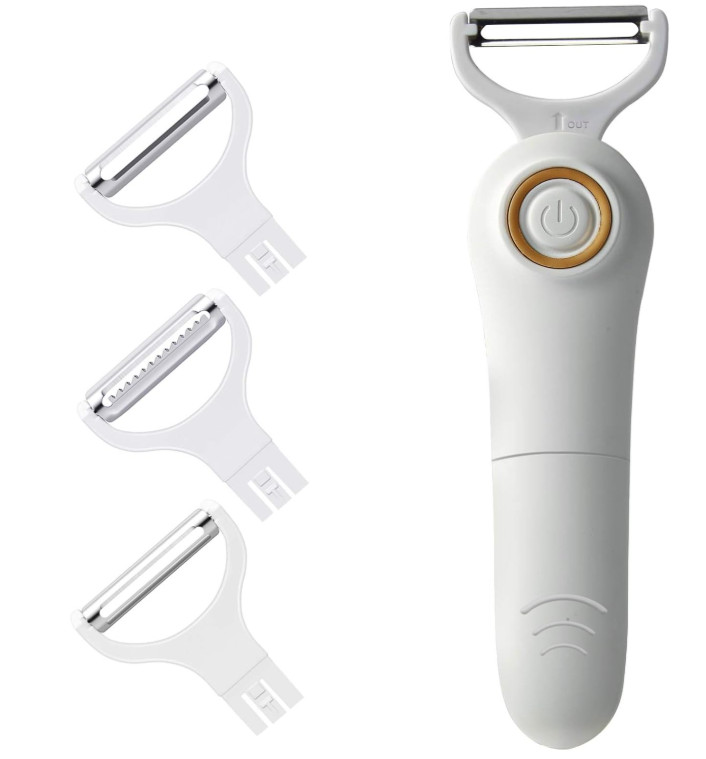 Electric Fruit & Vegetable Peeler with 3 Interchangeable Blades