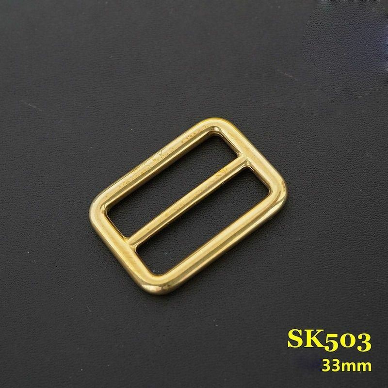 2X Solid Brass Rectangle Buckle Slider Bar Strap Luggage Accessor Leathercraft