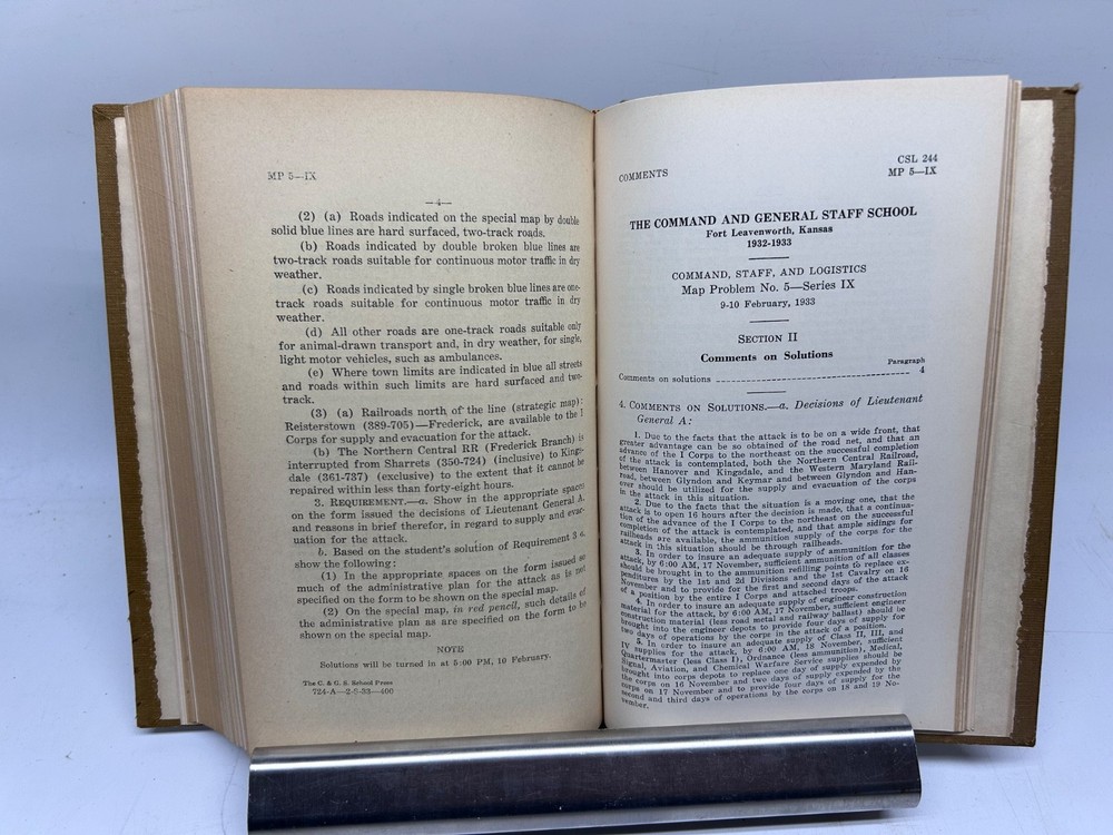 Command and General Staff School, Problems Second Year Course 1932-1933