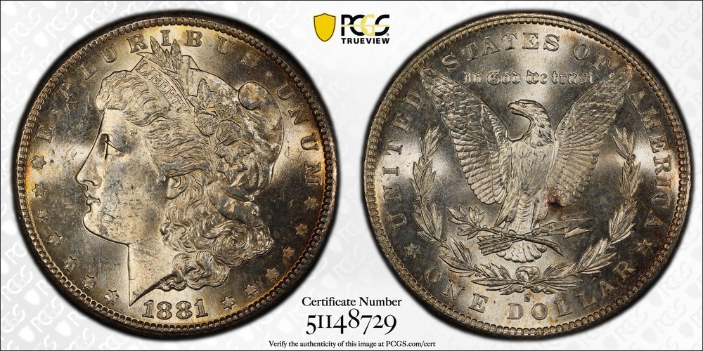 1881 S Morgan Silver Dollar PCGS MS-63