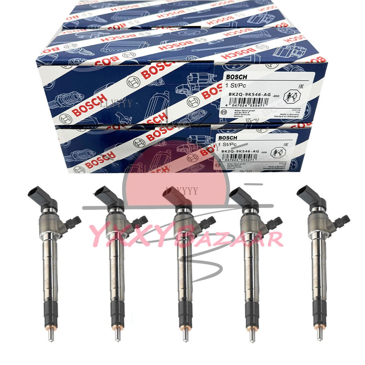 5PCS Diesel Fuel Injector BK2Q-9K546-AG for Ford Transit Ranger Mazda 2.2L 3.2L