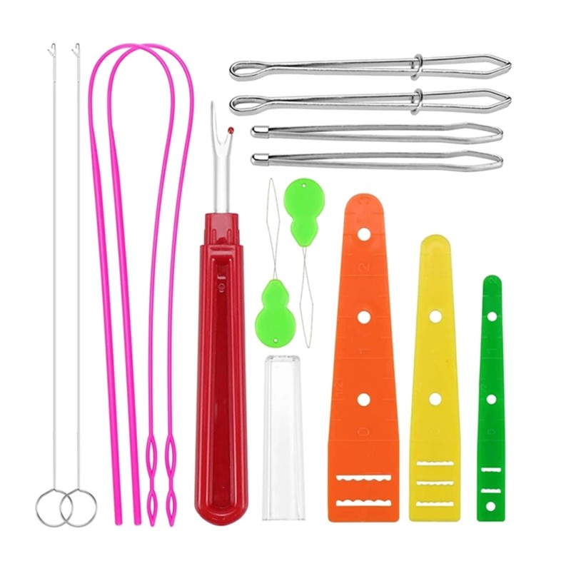Drawstring Threader Seam Ripper Kit for Fabric Belts Strips Knitting DIY Sewing