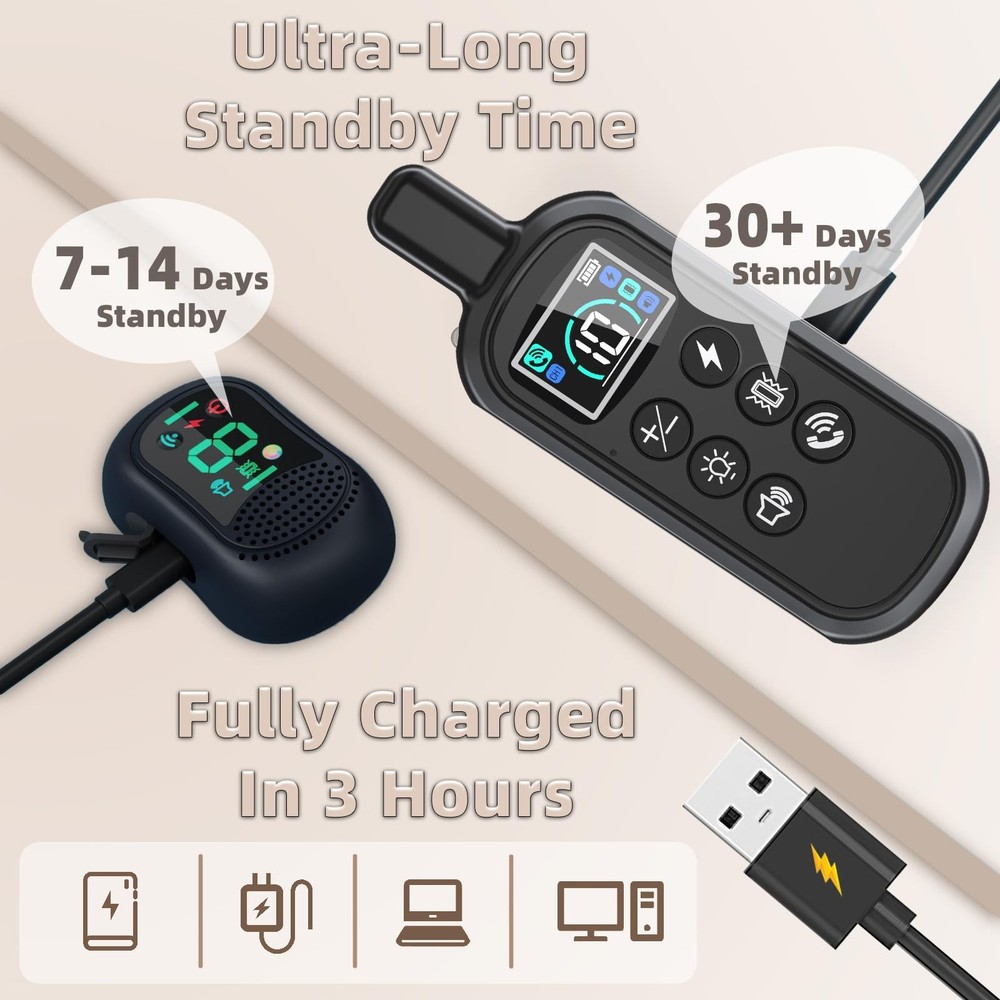 Dog Shock Collar 4900FT Dog Training Collar with Remote/Call Function/Light I...