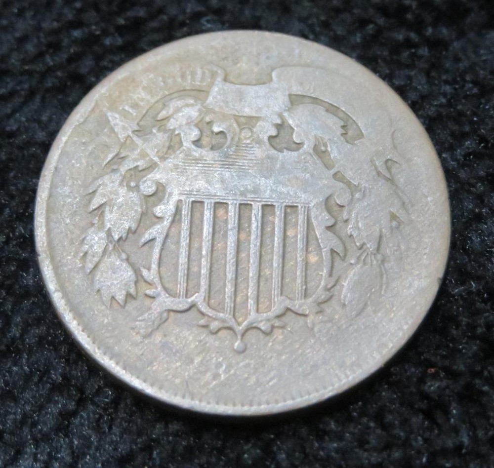 Dateless Two Cent Piece * Possibly Struck Through Grease * 5698