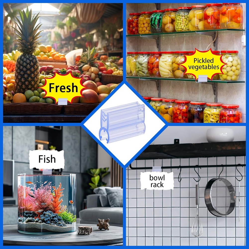 36 Pack Reusable Plastic Wire Shelf Label Holders Gridwall Sign Clip Tags