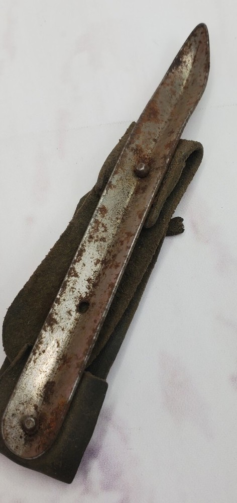 Antique Corn Husking Peg Hook Leather Palm Loop Primitive Farm Tool