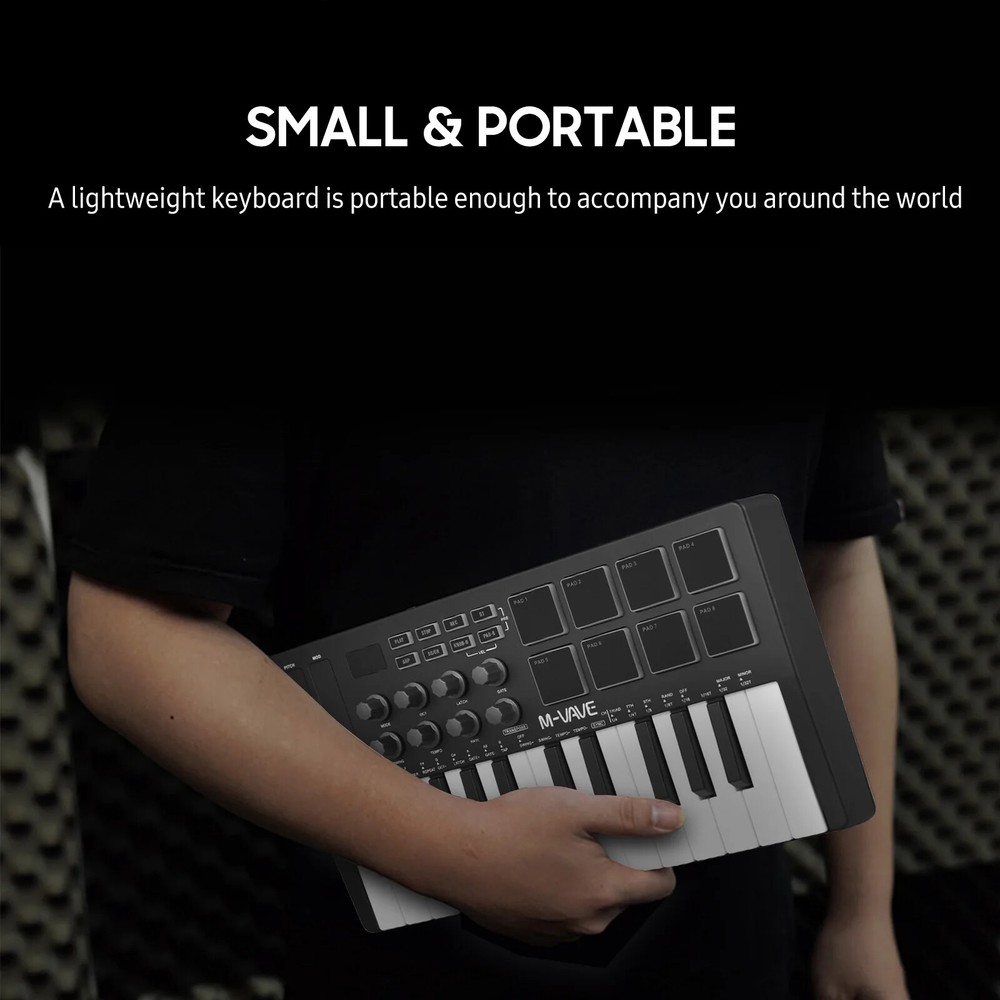 25-Key MIDI Controller Keyboard Mini Portable USB Music Arranger Keyboard