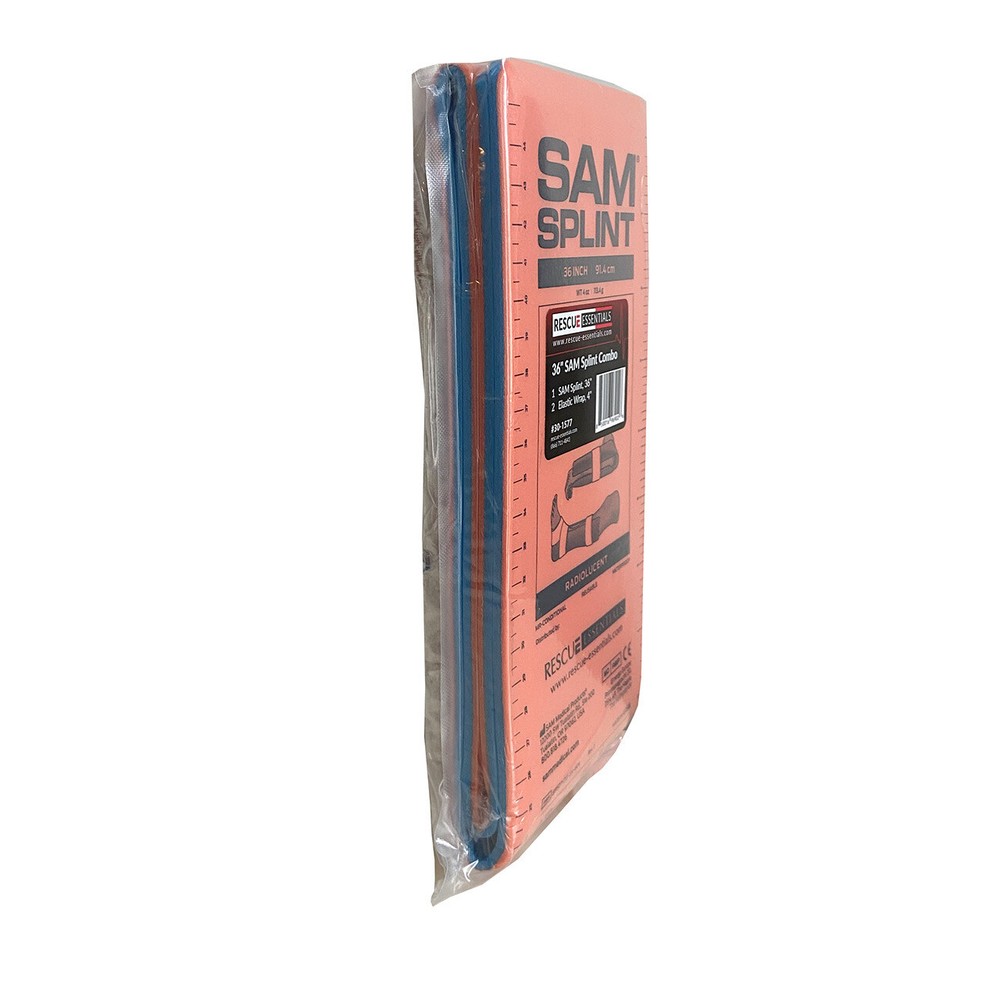 SAM Splint Combo Pack - (36" Orange/Blue Flat Splint with 4" Elastic Wraps)