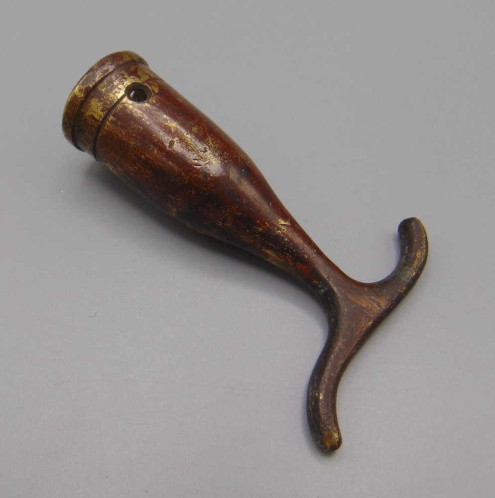 VINTAGE BRASS POLE HOOK HEAD - WINDOWS / SKYLIGHTS etc