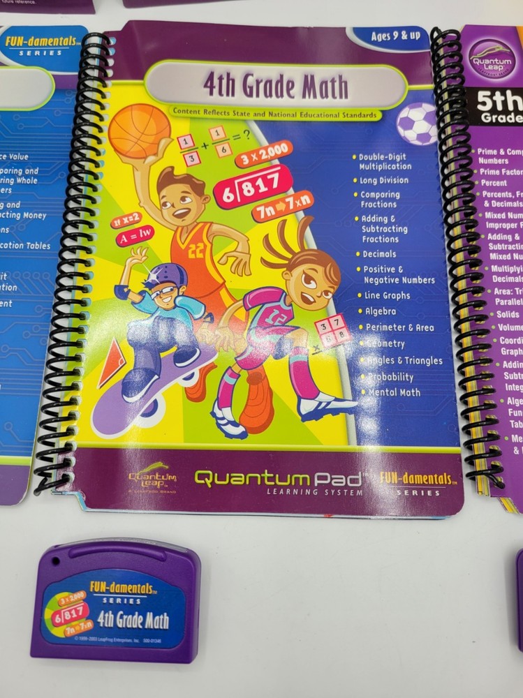 Quantum Leap Quantum Pad Learning System 3rd 4th 5th Grade Math Bundle Cartridge