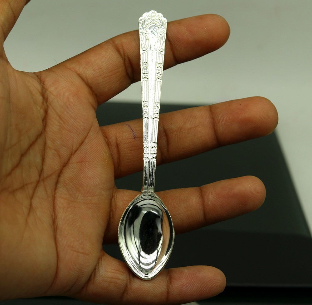 fabulous sterling silver handmade solid silver 5" spoon kitchen utensils, vessel