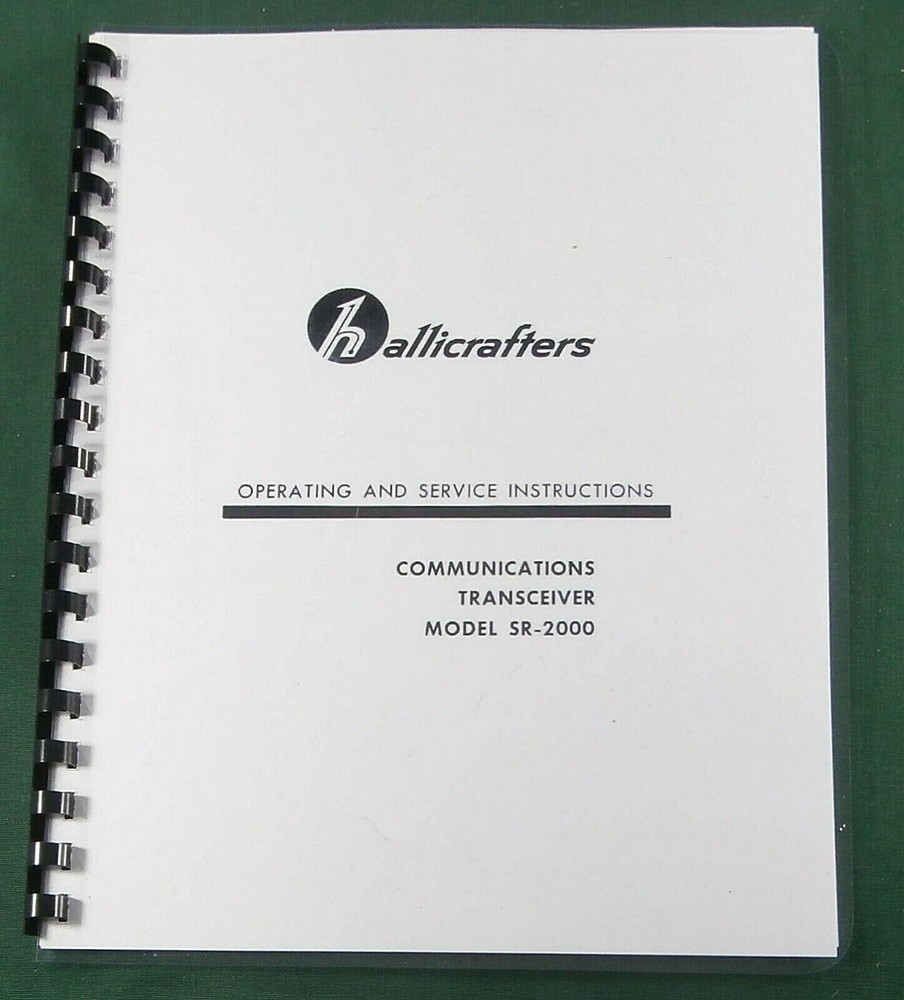 Hallicrafters SR-2000 Operating Manual: 11x17" Schematic & Potective Covers!