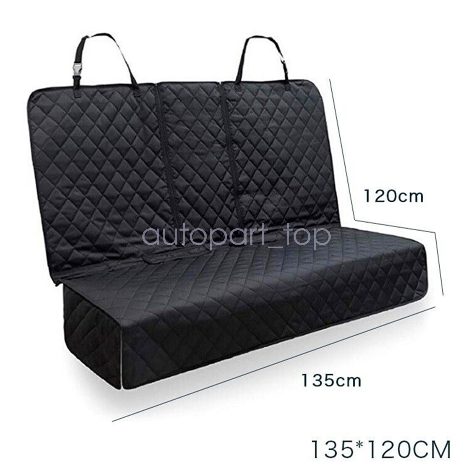 Seat Cover Rear Back Car Pet Dog Travel Waterproof Bench Protector Luxury -Black