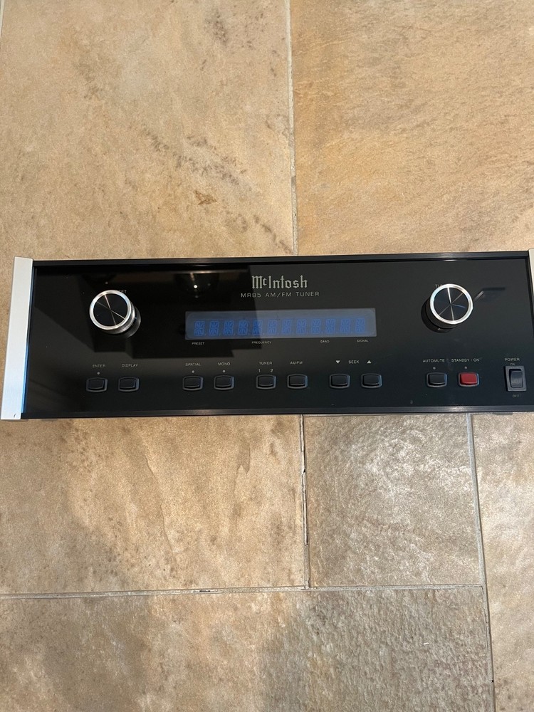 McIntosh MR85 AM/FM Tuner part:  Front Glass Panel with knobs