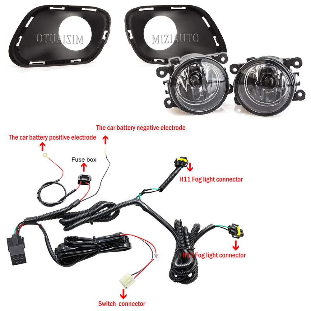 For 2014 2015 2016-2018 Jeep Cherokee Clear Halogen Fog Light Lamp w/ Switch Kit