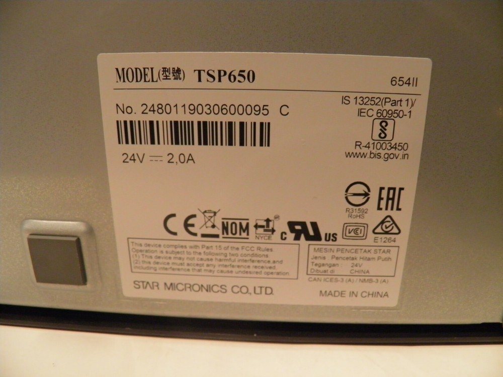 Star TSP650II TSP654II WebPRNT & CloudPRNT Thermal POS Receipt Printer Ethernet