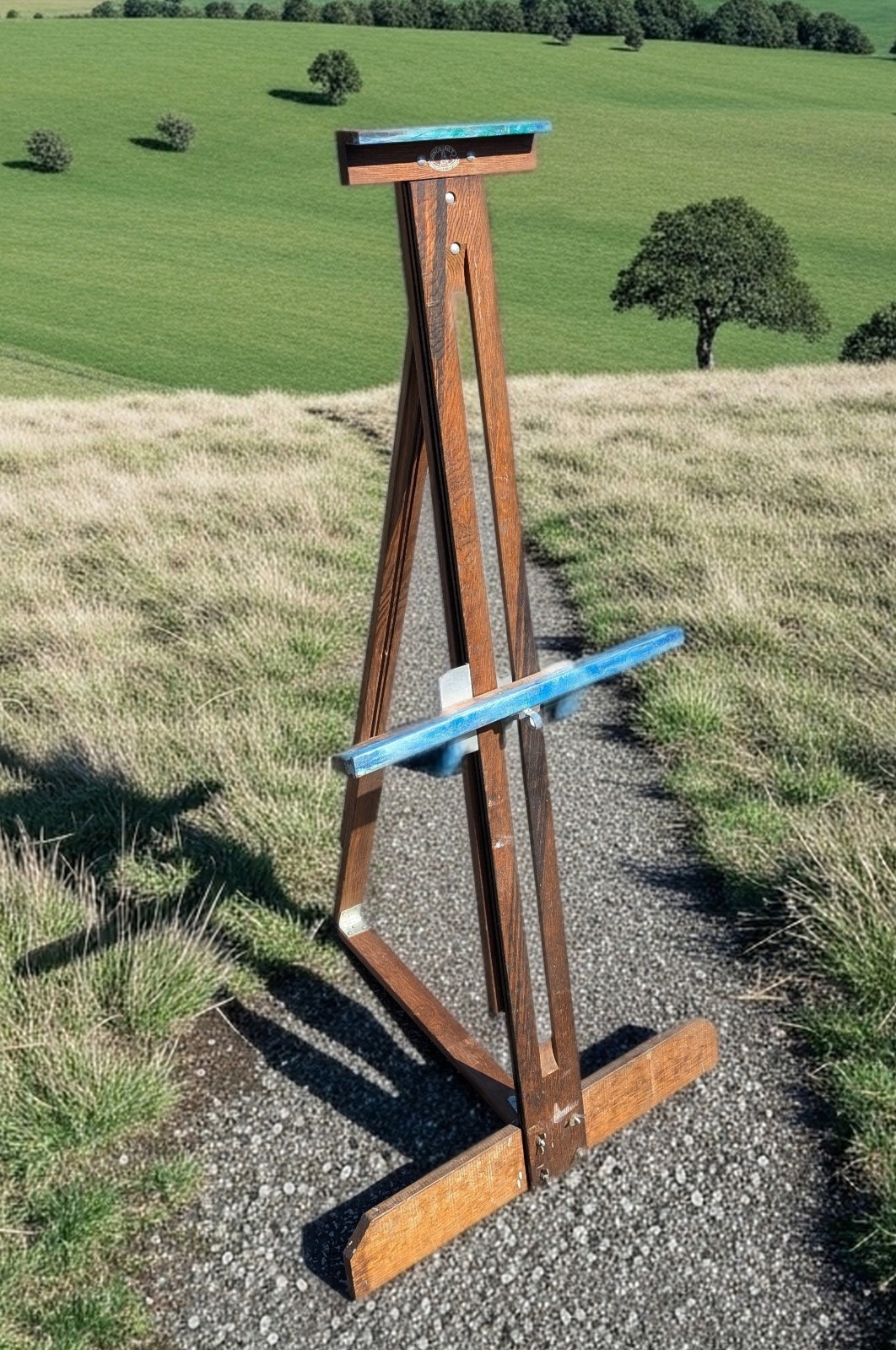 Antique Anco Bilt Large Wooden Floor Easel Folding Artist Studio Decor 4 - 8 ft