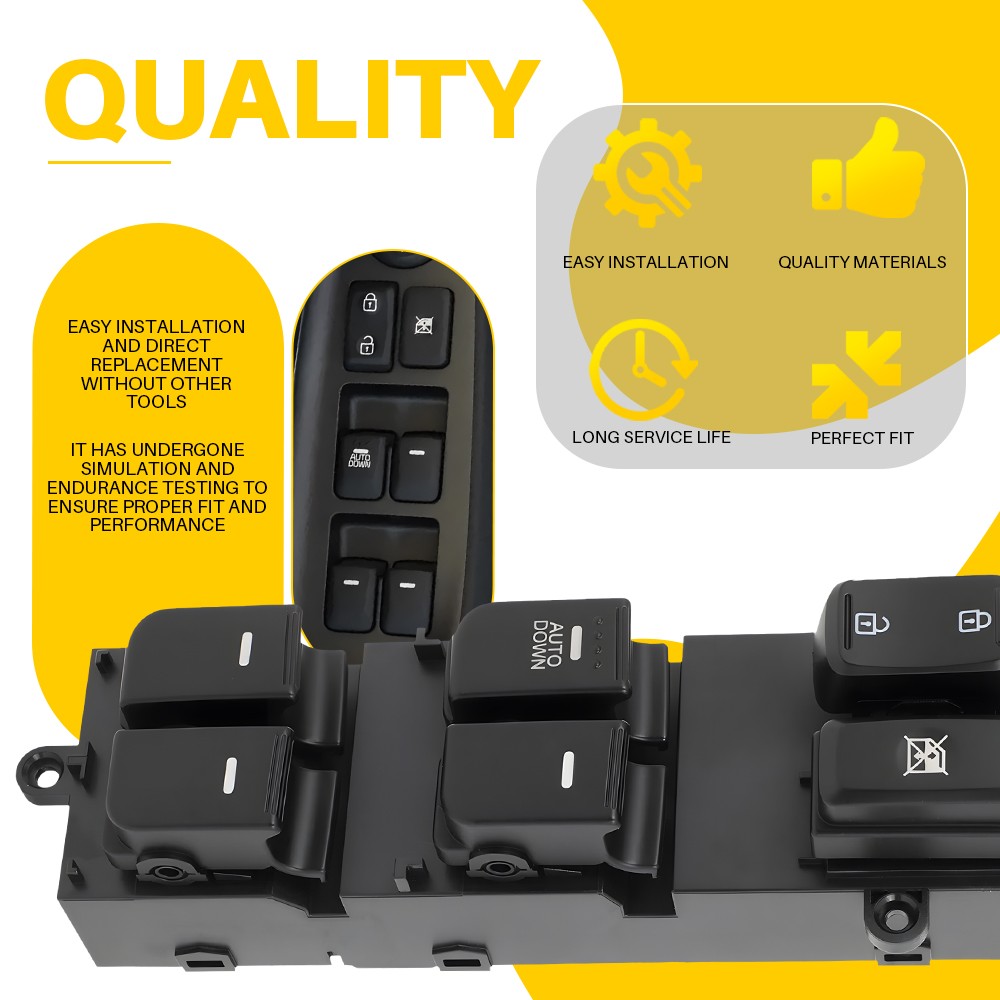 Car Front Left Driver Side Power Window Control Switch For 2011-2013 Kia Optima