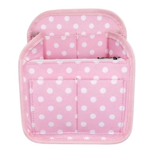 Pink & White Polka Dots Mini Backpack Organizer