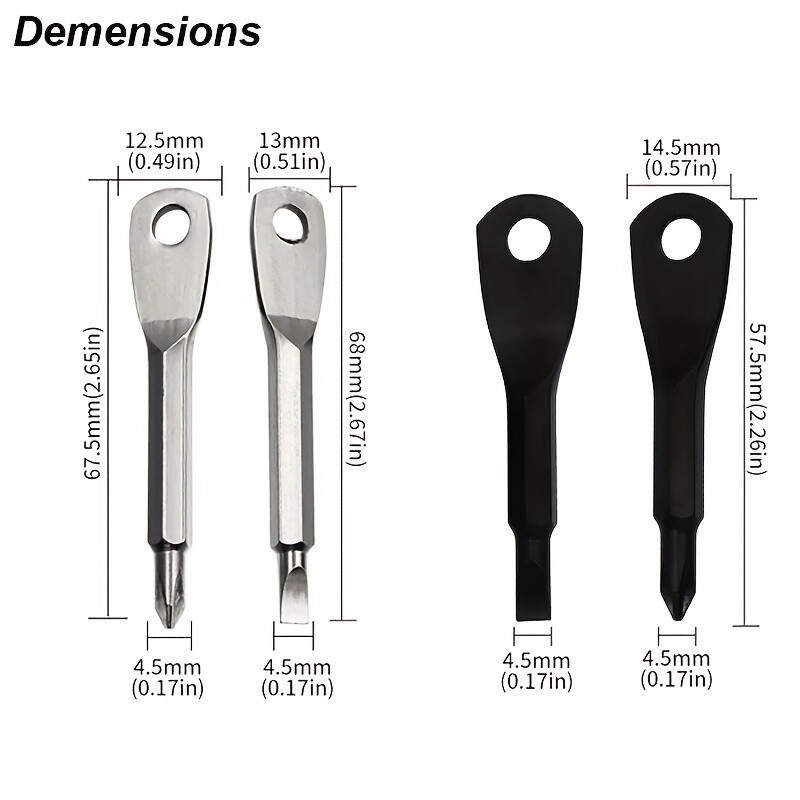 4 Set(8Pcs) EDC Mini Keychain Screwdriver Set Phillips Flat Head Portable Tools