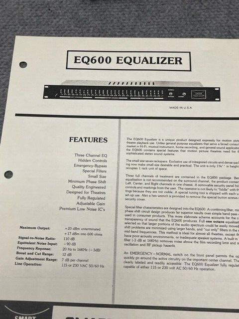 35mm Projector SMART THEATER 3-Channel EQ-600 System
