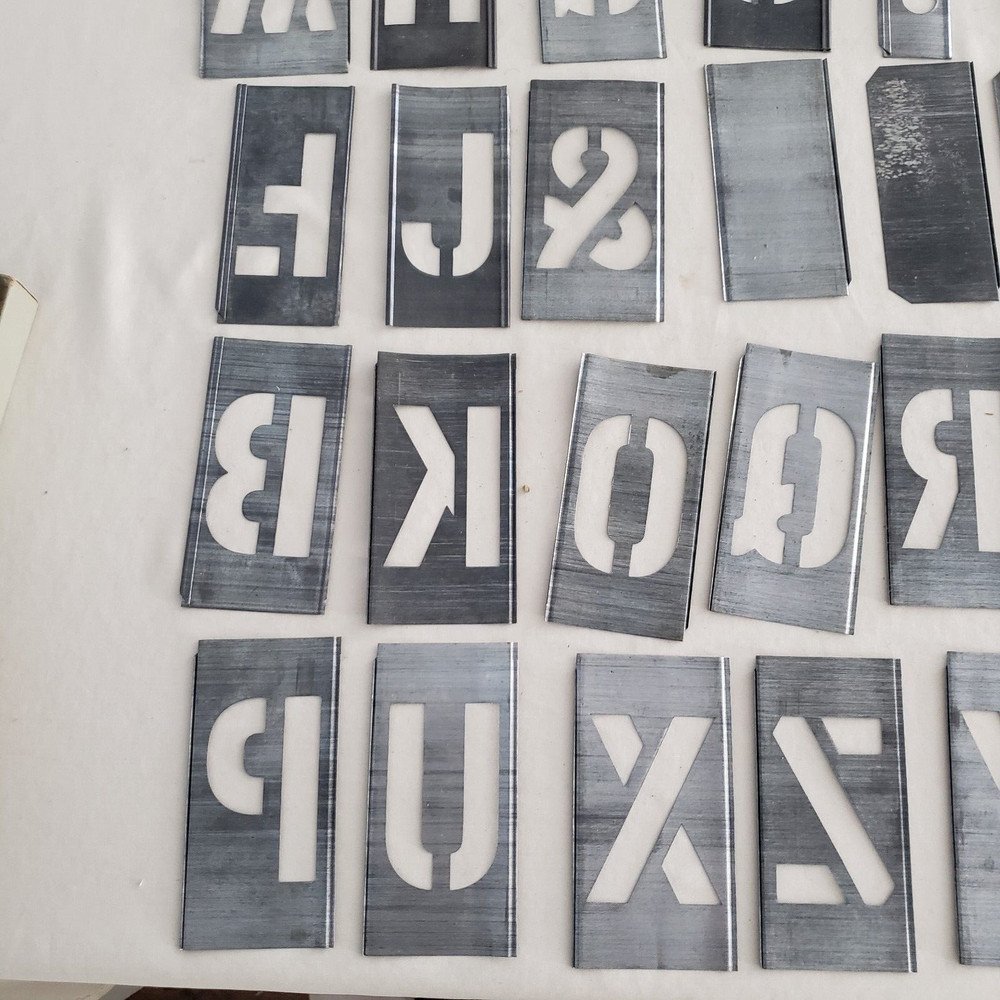 Vintage General Easy Lock Adjustable Interlocking Stencils Lot WITH BOX