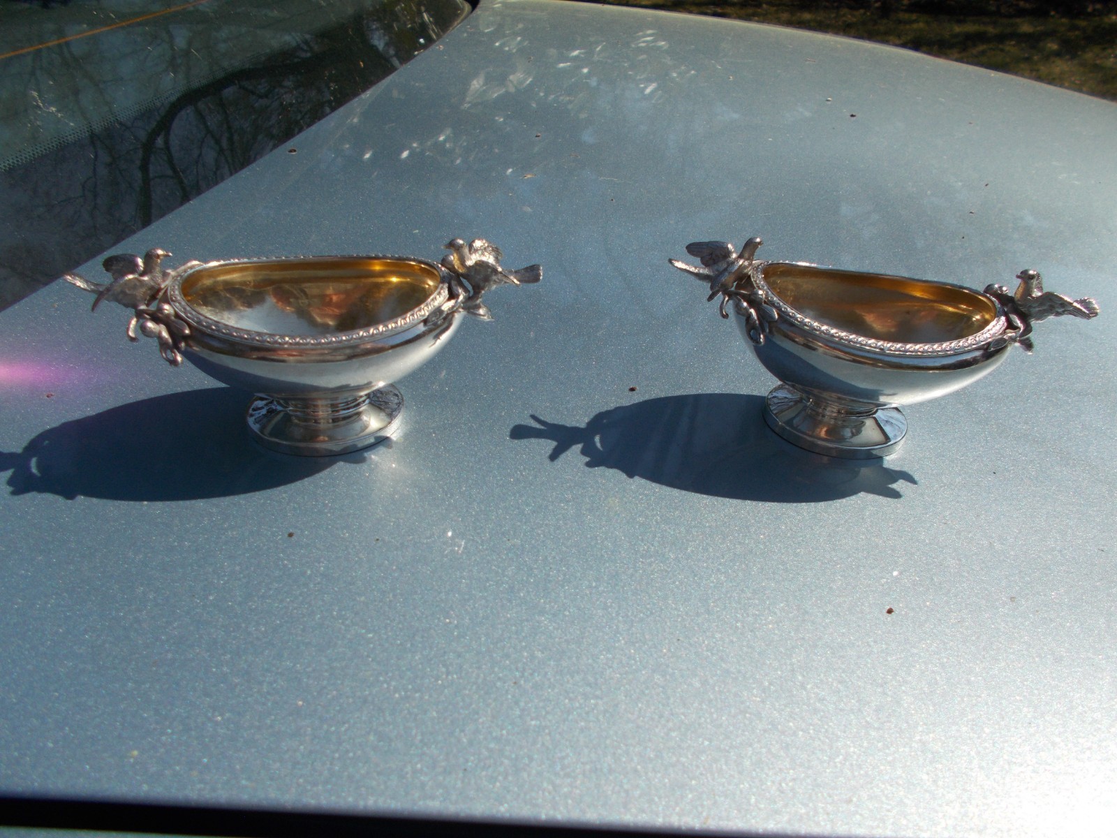 Gorham Pair of Coin Silver Figural Master Salts, Providence, RI.