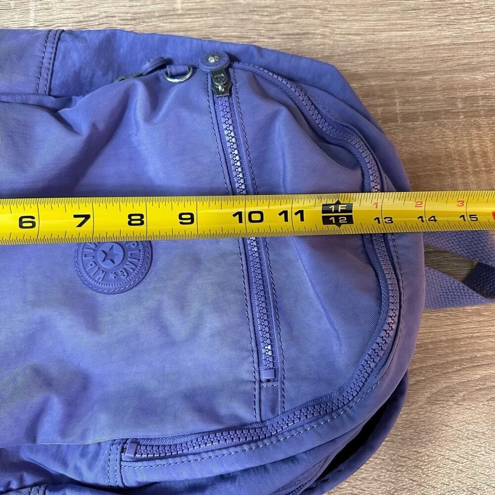 Kipling Live Light Backpack Solid Purple Multiple Padded Straps Zip Compartments