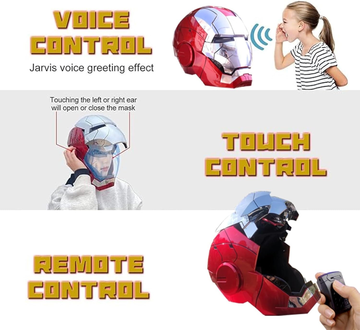 Iron Man 1:1 MK5 Jarvis Deformable Voice Control Wearable Helmet Christmas Mask