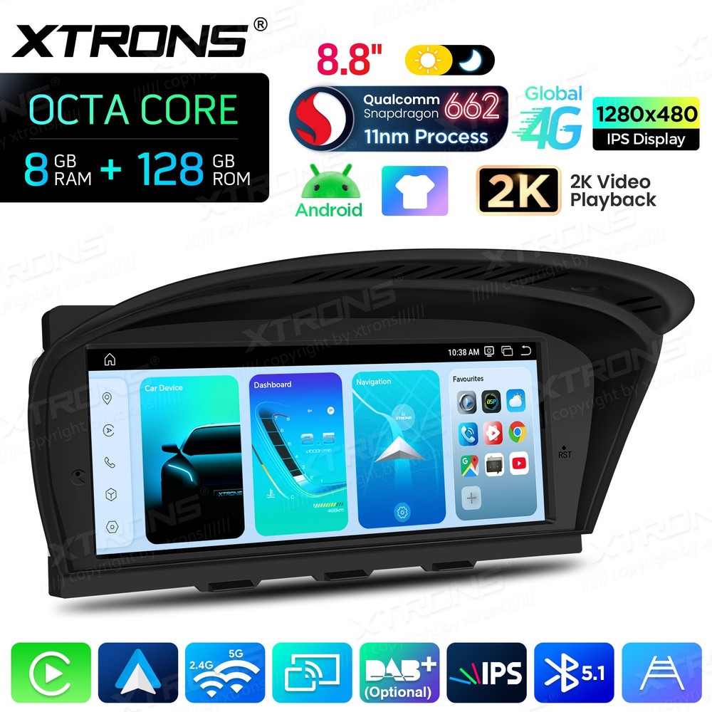 Display Screen for BMW E60/E61/E90/E91/E92/E93 CIC Android 14 8+128G CarPlay 4G
