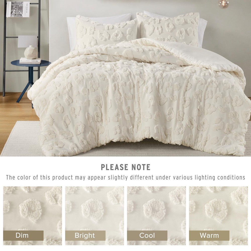 King Comforter Set Chenille Tufted Animal Print Pattern Comforters King Size,...