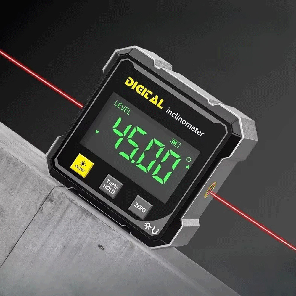 Digital Angle Finder with Laser, 4-Side Magnetic Angle Gauge for Woodworking US