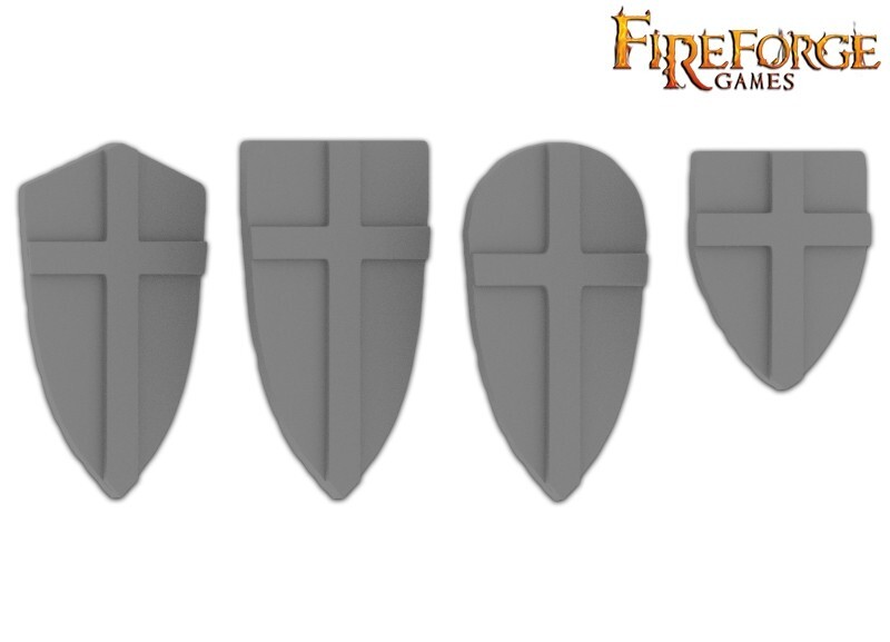 FIREFORGE GAMES DEUS VULT DVSH18 CRUSADER SHIELDS 12 PCS