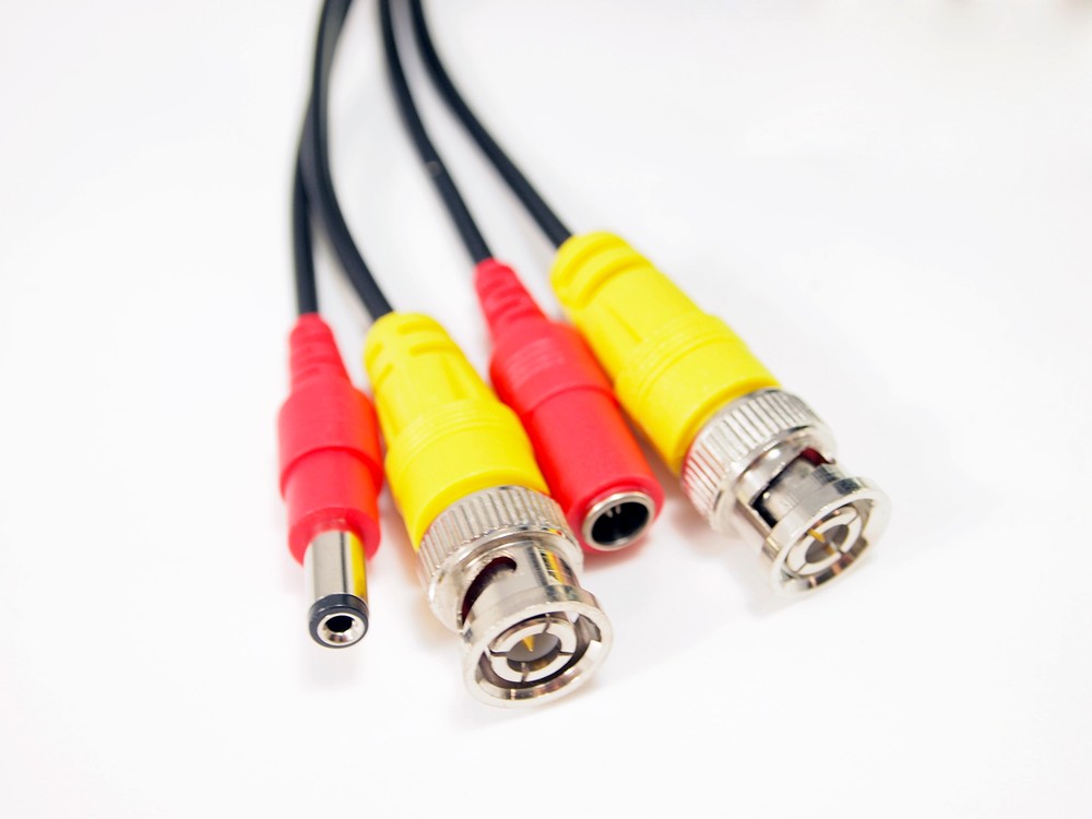 25 Feet Pre made Video Power CCTV Cable for CCTV Camera System Connection 4 Pack