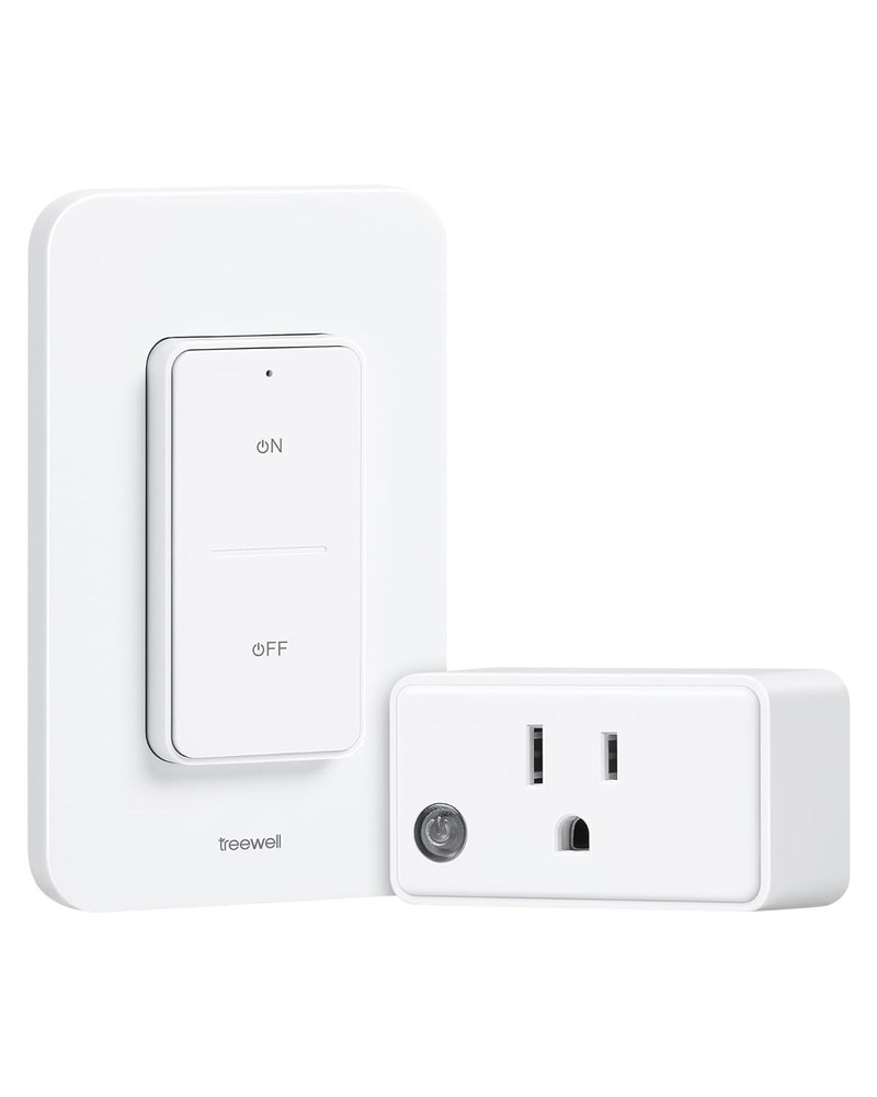 2 Pack Remote Control Outlet Wireless Wall Switch, 15A High-Power Plug