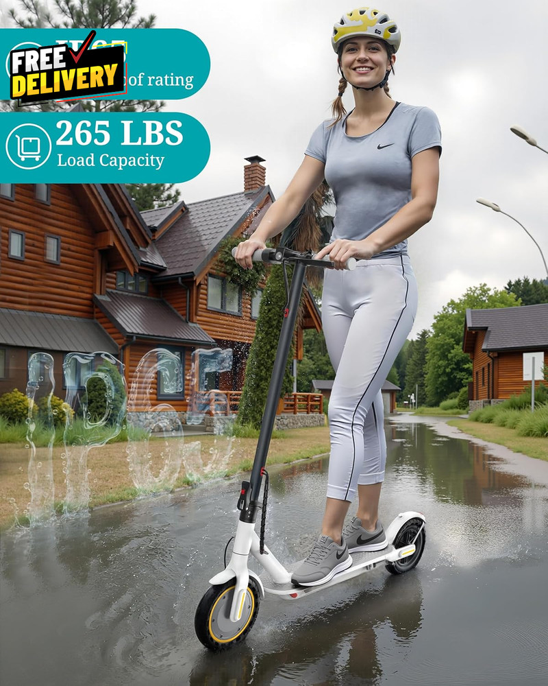 Electric Scooter Adult 500W 22mi Range Foldable 10in Solid Tires