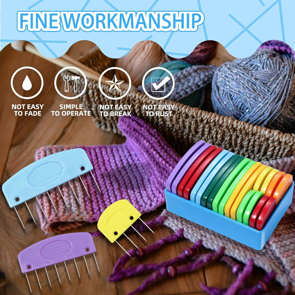 130 Pcs Knit Blockers and Combs for Blocking - Rainbow Knitting Blocking Combs P