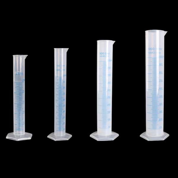 Accurate Plastic Measuring Cylinder 10ml-2000ml Labware w/ Scale, Blue Print