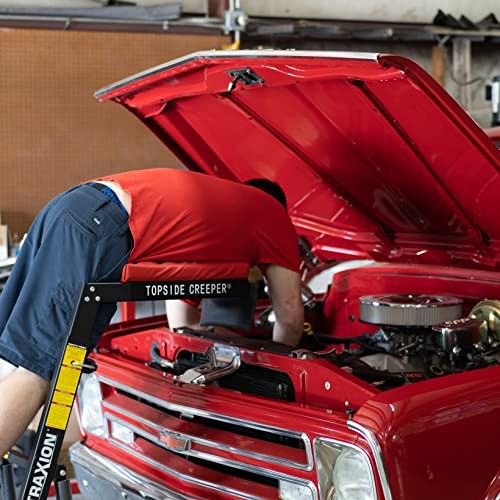 Traxion 3-100 Foldable Topside Automotive Engine Creeper, Red & RED,BLACK